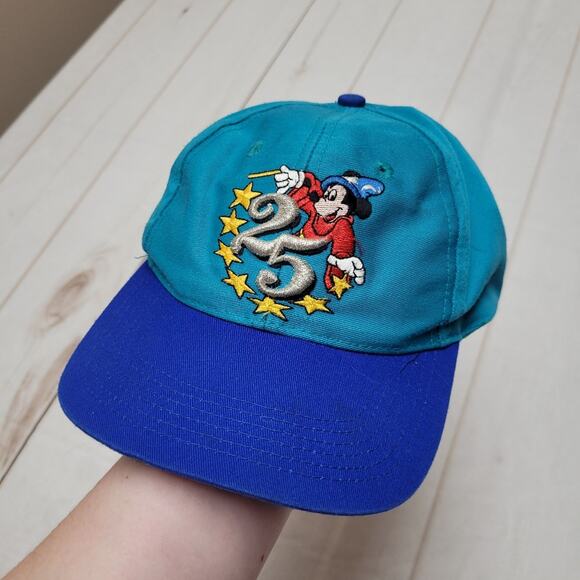 Vintage Disney 25th anniversary youth mickey mouse wizard hat signed cap - Picture 1 of 8